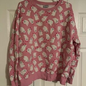 Playful Pink Ghost Women's Sweater
